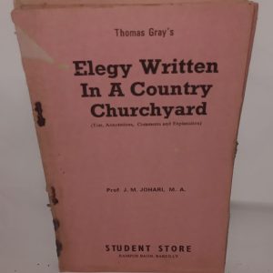 Elegy Written In A Country Churchyard  (Prof. Jhori. M. A)